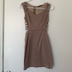Beige dress with cut outs!